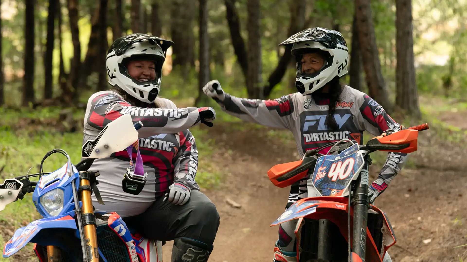 Group of women riders on a forest trail